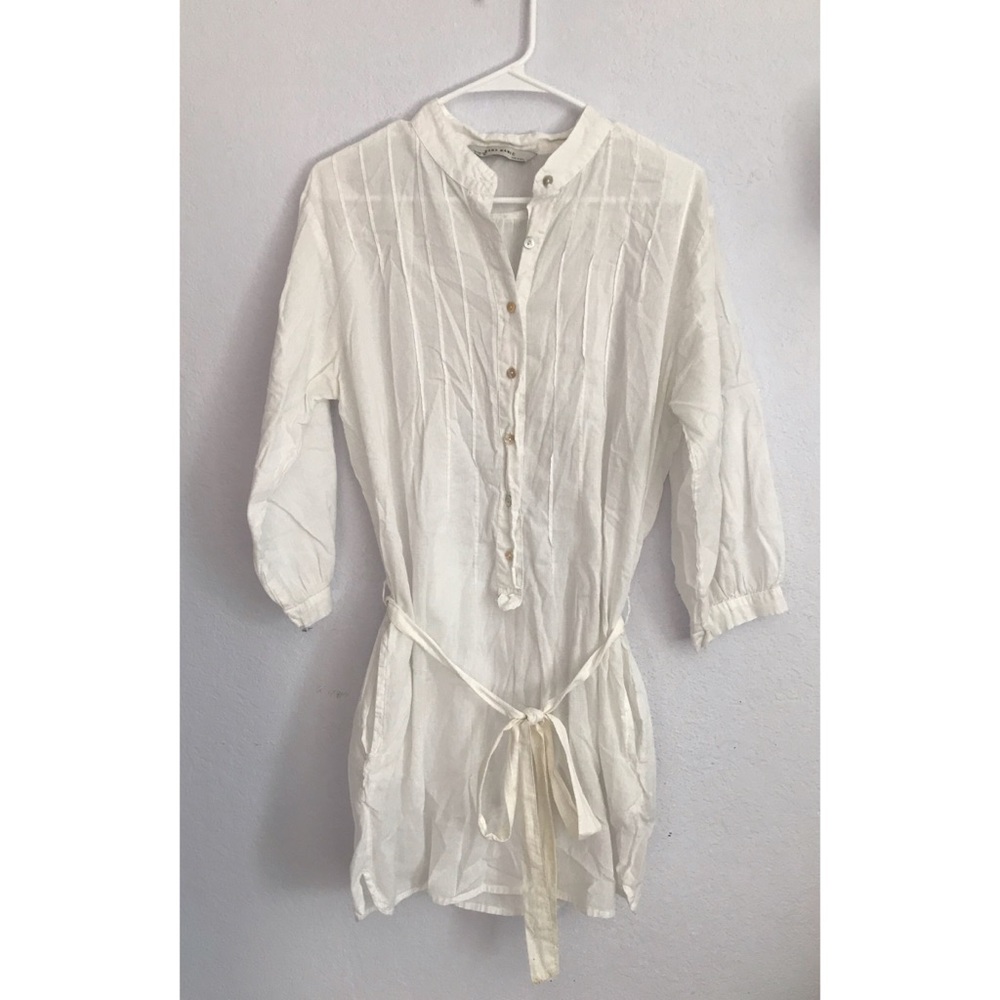 Zara Basic S white t shirt style dress